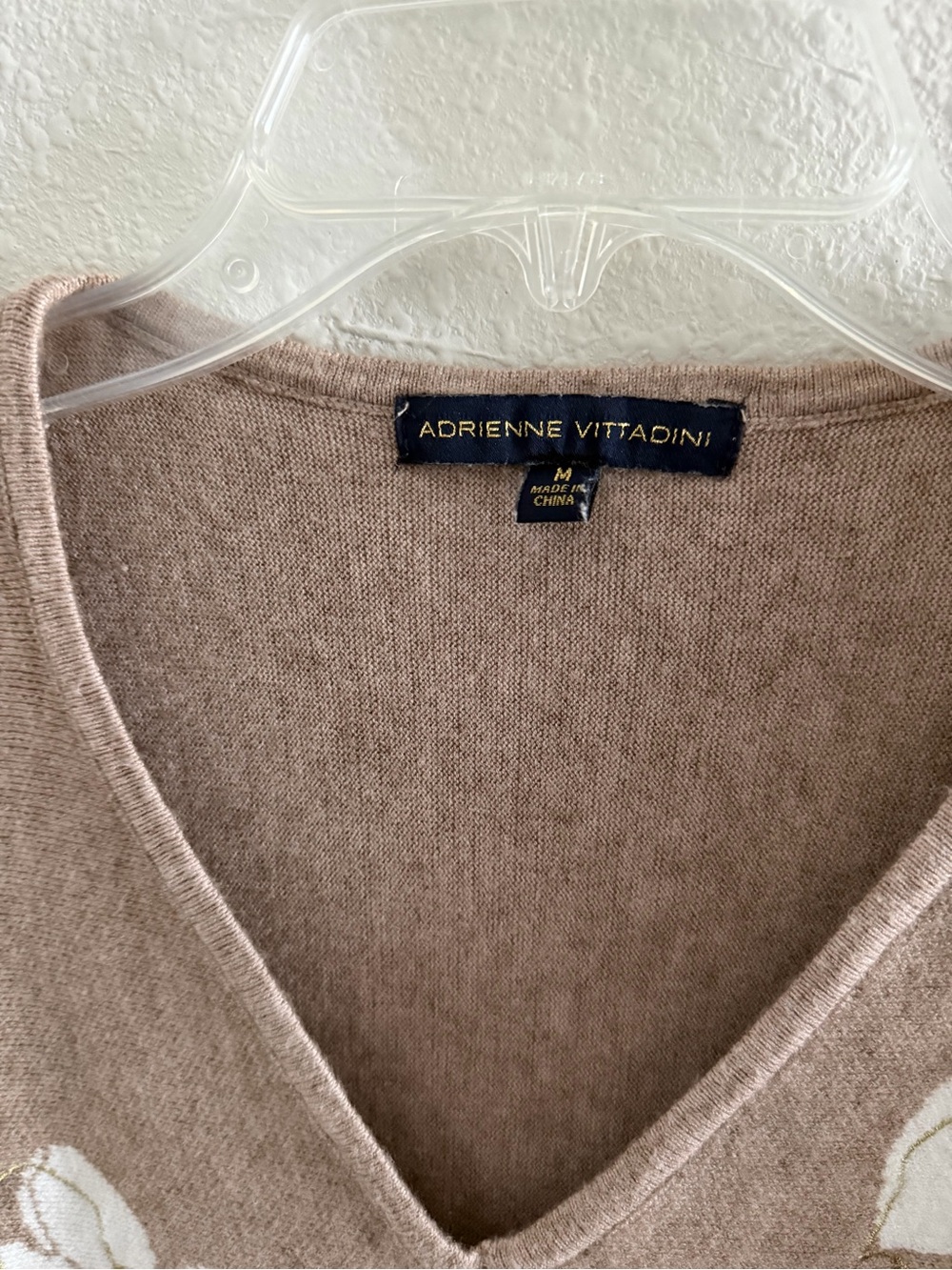 Women's Floral V-Neck Sweater in Taupe by - Picture 6 of 8